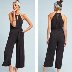 Anthropologie Maeve Black Corina Jumpsuit Size Large NWT